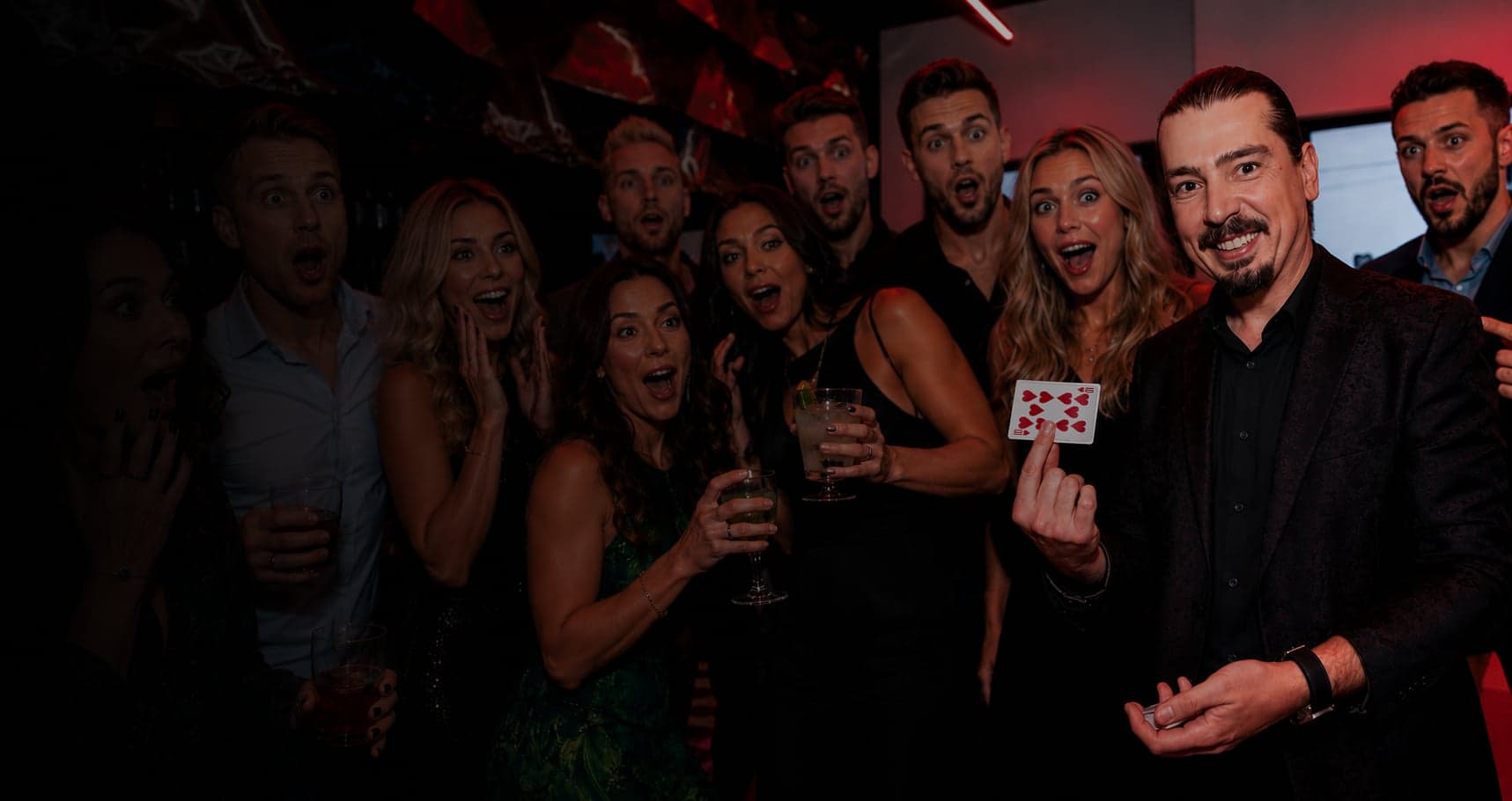 Davit Ro performing close-up magic at a luxury Miami event